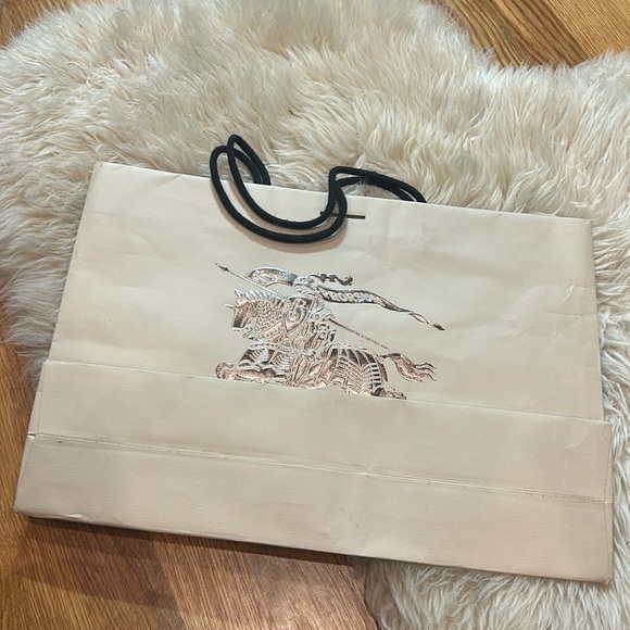 BURBERRY Shopping bag reusable metallic Silver Prorsum light cream shoe - Picture 7 of 10